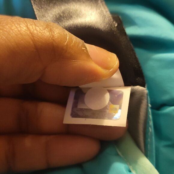 The North Face reversible puffer coat(all turquoise has dark stain bottom discol - Picture 9 of 10